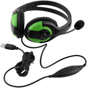 Wired USB Two Sides Big Headphone W/MIC For PS3 Plastation 3 Black+Green
