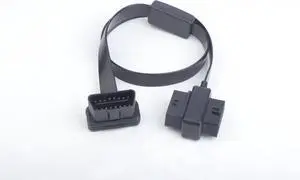 iKKEGOL 60cm 2ft OBD II OBD2 16 Pin Car Diagnostic Splitter Cord Female to Male/Female Extension Cable Adapter with Power Switch