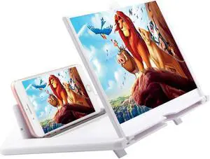 iKKEGOL 12" Screen Magnifier, 3D HD Mobile Phone Enlarger Magnifying Amplifier Projector for Movies Videos and Gaming, Foldable Phone Stand Support All Smartphones