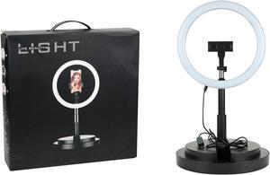 iKKEGOL 11.4" Selfie Ring Light with Adjustable Stand Phone Holder, Foldable Mini LED Selfie Light for YouTube Video, Makeup, Live Stream
