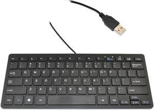 iKKEGOL Mini USB Slim Wired 78 Key Small Compact Keyboard for Desktop Laptop PC Win 7 - Black