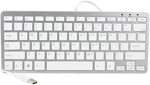 iKKEGOL Mini USB Slim Wired 78-Key Small Compact Keyboard for Desktop Laptop PC Win 7 - White iKKEGOL Mini USB Slim Wired 78-Key Small Compact Keyboard for Desktop Laptop PC Win 7 - White