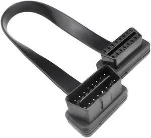 iKKEGOL 30cm 1ft OBD2 Flat 16 Pin Car Male to Female Extension Cable Diagnostic Extender
