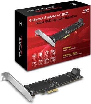 Vantec 4 Channel, 2 mSATA+2 SATA 6Gb/s PCIe RAID Card with HyperDuo (UGT-MST644R)
