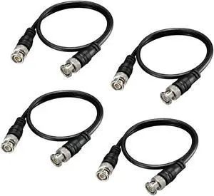 BeElion 4-Pack BNC M/M Connector Cable (1.6ft/20) - BNC Male to BNC Male Video Coaxial Extension Cable for CCTV Video Transmission Systems