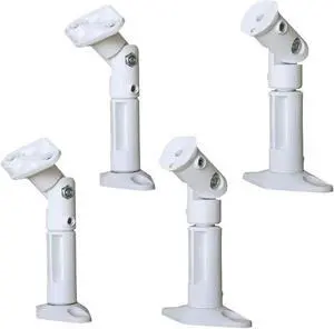 VideoSecu 4 White color Universal Satellite Speaker Mounts/Brackets Mounting on Wall and Ceiling BS7