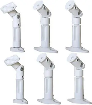 VideoSecu 6 White Color Universal Satellite Speaker Mount Tilt Swivel Bracket on Ceiling or Wall 1NA