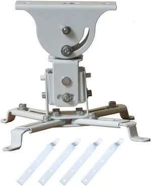 VideoSecu Swivel Tilt Flat & Vaulted Ceiling Mount Bracket for LCD DLP Projector with 4 Extension Adapters 1YG
