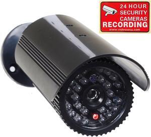 VideoSecu Dummy Surveillance Camera Fake Infrared IR LED Light CCTV Home Security Bullet with Blinking Flashing Light Indoor BZX