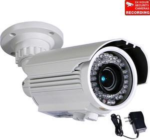 VideoSecu IR Day Night Vision Outdoor Weatherproof Security Camera Built-in Sony CCD Effio 700TV Line High Resolution 4 - 9mm Varifocal with Power Supply for CCTV Surveillance DVR System A80