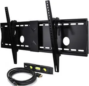 VideoSecu Tilt TV Wall Mount for Samsung 37 39 40 42 43 46 48 50 51 55 58 60 64 65 75 inch UHD LED LCD Plasma Flat Panel Screens Displays Free HDMI Cable and Bubble Level 3KR