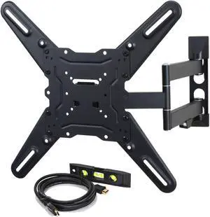 VideoSecu Articulating Tilt Swivel TV Wall Mount for 26"-55" LCD LED HDTV UHD Extension Full Motion TV Mount Bracket with VESA 400x400mm, Free HDMI Cable & Bubble Level BJZ