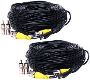 VideoSecu CCTV Surveillance 2 x 50ft Video Power Extension Cable Wire Cord for Security Camera with Free BNC RCA Adapter 1Q6