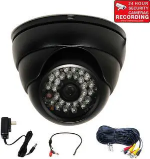 VideoSecu CCTV IR Day Night Vision Security Camera Outdoor Indoor Weatherproof Built-in 1/3" SONY Effio CCD 600TVL 3.6mm Wide Angle Lens with Power Supply, Cable and Audio Microphone WQ7