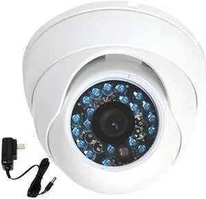VideoSecu Outdoor Indoor Weatherproof Vandal Proof IR Day Night Vision CCD Dome Security Camera 480TVL 3.6mm Wide View Angle Lens with Power Supply for CCTV Surveillance DVR System CEP