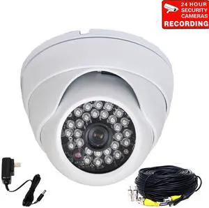 VideoSecu Outdoor IR Day Night Vision Security Camera Built-in 1/3" Sony Effio CCD 700TVL 28 IR LEDs Vandal Proof 3.6mm Wide View Angle for CCTV Surveillance DVR System with Power Supply and Cable B6R