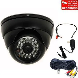 VideoSecu IR Day Night Outdoor Weatherproof Vandal Proof Security Camera Built-in 1/3" SONY Effio CCD Wide Angle 28 Infrared LEDs 700TVL with Power Supply, Cable and Audio Microphone Surveillance BYH