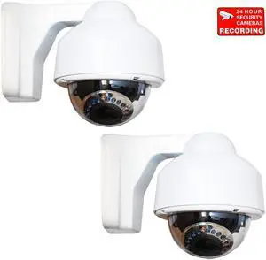 VideoSecu 2 Pack Dome Indoor Outdoor Weatherproof Security Camera CCD IR Day Night Vision Vari-focal 3.5~8 mm  Lens Infrared 17 LEDs for CCTV Home DVR Surveillance System AQ4