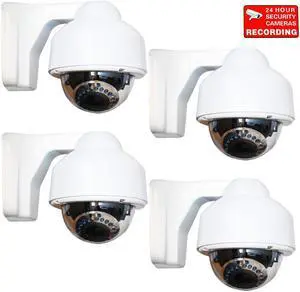 VideoSecu 4 Pack Dome Indoor Outdoor Weatherproof Security Camera CCD IR Day Night Vision Vari-focal 3.5~8 mm Lens Infrared 17 LEDs for CCTV Home Surveillance DVR System AQ5