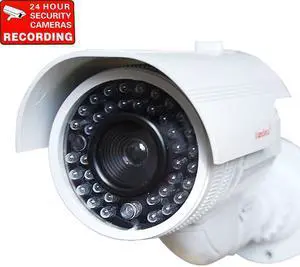 VideoSecu Dummy Fake Infrared LEDs Flashing Light CCTV Surveillance Security Camera with Free Decal WL4