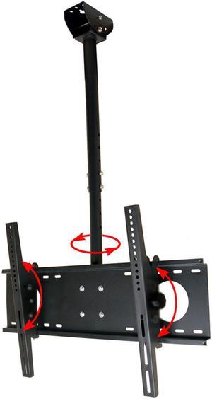 VideoSecu Tilt Pan Ceiling TV Mount for 40 42 43 46 47 48 50 51 55 58 60 65" LCD LED UHD Plasma Flat Panel Screen Display HDTV with Height Adjustment, Fits Flat or Vaulted Ceiling 1S5