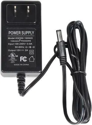 VideoSecu 12V DC 2A Security Camera Power Supply Adapter 2000mA 100-240V AC Regulated 1i1