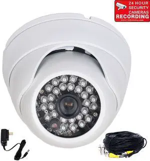 VideoSecu Outdoor Indoor Weatherproof Vandal Proof Security Camera IR Day Night Vision Built-in 1/3" Sony Effio CCD 600TVL High Resolution 3.6mm Wide Angle with Power and Cable WQT
