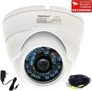 VideoSecu IR Day Night Vision Weatherproof Outdoor Vandal Proof Security Camera Builit-in 1/3 inch SONY CCD 600 TV Lines High Resolution 3.6 mm Wide Angle Lens with Power and Cable A69