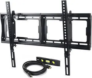 VideoSecu Tilt TV Wall Mount for most 32 37 39 40 42 43 46 47 49 50 55 58 65" LCD LED UHD Flat Panel Screen Displays - Free 10ft HDMI Cable & Bubble Level BG3