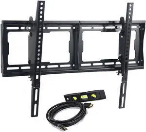 VideoSecu One Touch Tilt TV Wall Mount for 32 37 39 40 46 47 49 50 55 58 60 65 70" LCD LED HDTV Plasma with load 165lbs, VESA 600x400/400x400 Heavy Duty Bracket -Free 10ft HDMI Cable/ Bubble Level BG0
