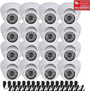 VideoSecu 16 Pack 700TVL High Resolution Weatherproof Vandal Proof Outdoor Built-in 1/3" Sony Effio CCD Security Camera IR Day Night Vision 3.6mm Wide Angle CCTV Surveillance with 16 Power Supply CSB