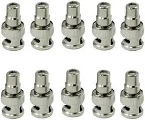 VideoSecu 10 BNC Male to RCA Female Connector for Security Camera CCTV Cable Wire Cord 1l2