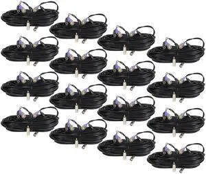 VideoSecu 16 Pack 100 Feet Video Power Extension Cable Pre-made All-in-One Wire Cord for CCTV DVR Surveillance System HD Security Camera AHD, CVI, TVI HD Analog Camera B7O