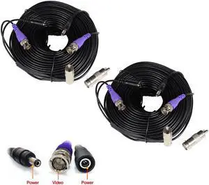 VideoSec 2x 150ft HD Security Camera BNC Video Power Cable Pre-made All-in-One Extension Wire Cord for CCTV DVR Surveillance System HD Security Camera 960P/720P, AHD, CVI, TVI and Analog Camera B8I