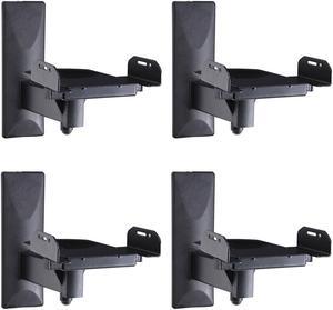 VideoSecu 4 Packs Side Clamping Surround Sound Bookshelf Speaker Wall Mount Tilt Swivel Bracket MS56BK M90