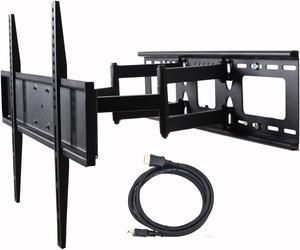 VideoSecu Tilt Swivel Dual Arm TV Wall Mount for most 32 37 42 47 50 55 60" LCD LED HDTV UHD, Articulating TV Mount Bracket with loading 135lbs, Long Extension 16"/ Level Adjustment BK7