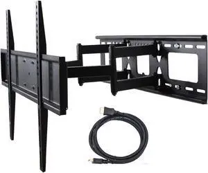 VideoSecu Dual Arm Full Motion TV Wall Mount 40 46 47 49 50 55 60" LCD LED HDTV Plasma for Sony XBR-55X800B KDL60R510A KDL-60R510A Tilt Swivel TV Mount Bracket with VESA 600x400mm, loading 135lbs BK7
