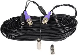 VideoSecu 50ft HD Security Camera BNC Video Power Cable Pre-made All-in-One Cord for CCTV DVR Surveillance System HD Security Camera 960P/720P, TVI, CVI, AHD Analog Camera Free BNC RCA Connectors B9o