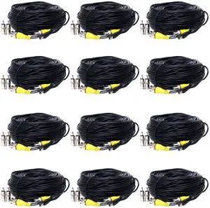 VideoSecu 12 x 150ft Video Power Cables BNC RCA Wires CCTV DVR CCD Security Camera Cords with Free Connectors CMD