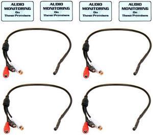 VideoSecu 4 Pack Tiny Spy Preamp Audio Monitoring Recording Pre-amp Microphone Pickup Device for CCTV Surveillance BIC