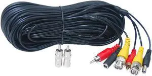 VideoSecu 50ft BNC RCA Cable CCTV Video Audio Power Wire for Security Camera DVR with Free BNC RCA Connector b3v