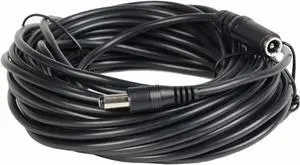 VideoSecu 33ft CCTV Security Camera 12V DC Power Supply Cable Pigtail Plug Extension Cord 2.1mm x 5.5mm for Surveillance DVR System W2U