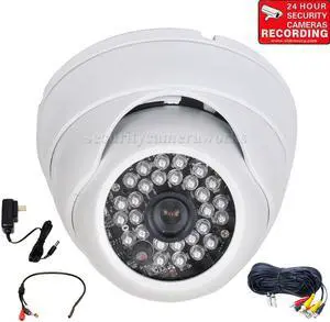 VideoSecu Outdoor Indoor Weatherproof 600TVL High Resolution Security Camera IR Day Night Built-in 1/3" Sony Effio CCD 3.6mm Wide Angle View Vandal Proof with Power, Cable and Audio Microphone WQU