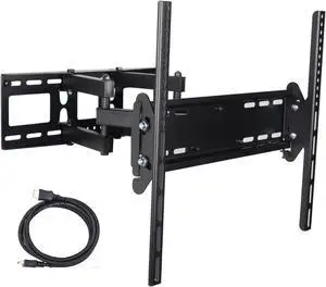 VideoSecu Dual Arm Full Motion Tilt Swivel TV Wall Mount for Sharp 55 inch LCD LED UHD LC-55UB30U LC-55LE653U LC-55LE643U Heavy Duty Articulating Bracket with Max VESA 400x400mm BGW