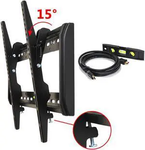 VideoSecu Mounts Tilt TV Wall Mount Bracket for 32 39 40 42 43 46 48 50 55 60 65 inch Some LED 70 75 inch LCD LED Plasma HDTV Flat Panel Screen with HDMI Cable and Bubble Level BML