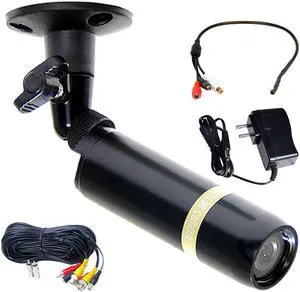 VideoSecu Bullet Indoor Outdoor Weatherproof Security Camera Built-in Sony CCD 3.6mm Wide View Angle Lens 480TVL with Power Supply, Cable and Audio Microphone for CCTV DVR Home Surveillance System CFB