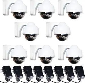 VideoSecu 8 Outdoor Weatherproof Indoor IR Day Night Vision Security Camera Varifocal 3.5-8mm Lens 700TVL Built-in 1/3" Sony Effio CCD with 8 Power Supply for CCTV Surveillance DVR System C5N