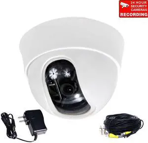 VideoSecu Dome Security Camera Built-in 1/3" Sony Effio CCD 600 TVL High Resolution 3.6mm Wide Angle Lens with Power Supply and Cable for CCTV DVR Home Surveillance System AN2