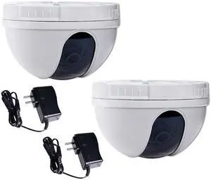VideoSecu 2 Pack Security Camera CCD Wide Angle Lens 420TVL Video Surveillance with 2 Pack Security Camera Power Supply and Warning Decal Stickers for CCTV Security Surveillance DVR System BLU
