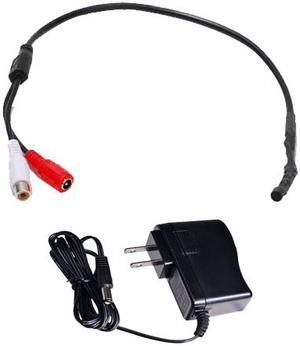 VideoSecu High Sensitive Tiny Spy Preamp Audio Recording Pre-amp Microphone for CCTV Surveillance with Power Supply CJM